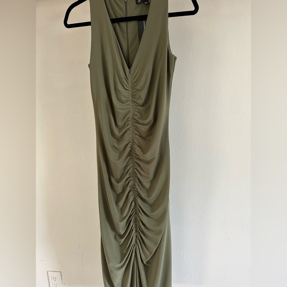 INC Olive Green Stretch Material Bodycon Dress - Picture 3 of 7